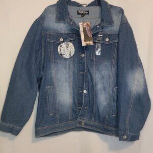 Denim Jacket, THRILL Jeans, 1X, Blue Denim
